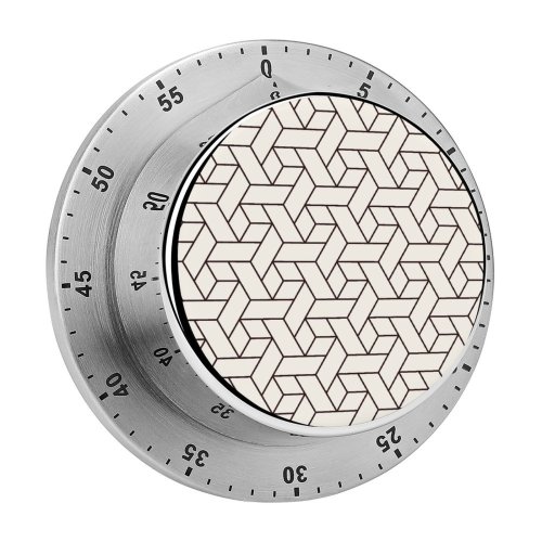 yanfind Timer Row Simplicity Weaving Beige Seamless Woven Tilt Retro Elegance Layered Slanted USA 60 Minutes Mechanical Visual Timer