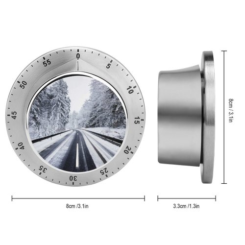 yanfind Timer Sven Muller Winter Road Forest Snow Covered Trees 60 Minutes Mechanical Visual Timer