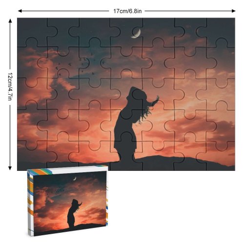 yanfind Picture Puzzle Alexandro David Girl Silhouette Evening Sky   Dusk Mood Family Game Intellectual Educational Game Jigsaw Puzzle Toy Set