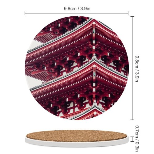 yanfind Ceramic Coasters (round) William Warby Architecture Tokyo Japan Ancient Architecture Buddhism Family Game Intellectual Educational Game Jigsaw Puzzle Toy Set