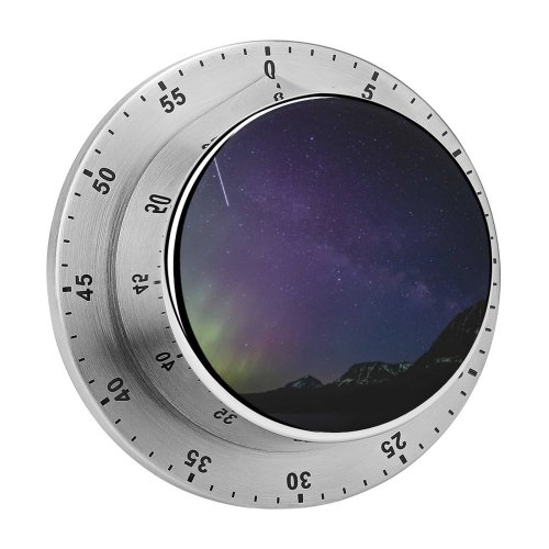 yanfind Timer Dennison Lim Aurora Borealis Milky Way Purple Sky Night Starry Sky 60 Minutes Mechanical Visual Timer