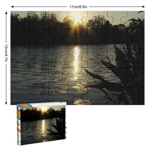 yanfind Picture Puzzle  Beam Evening Sunset Sky Resources Horizon Natural Landscape Reflection Tree Lake Family Game Intellectual Educational Game Jigsaw Puzzle Toy Set