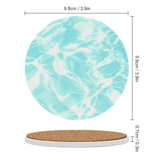 yanfind Ceramic Coasters (round) Summer Pool  Fun Light Relect Refract Dance Dancing Swim Texture Aqua Family Game Intellectual Educational Game Jigsaw Puzzle Toy Set