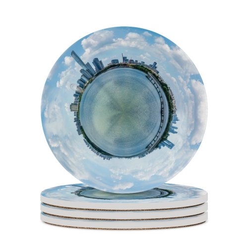 yanfind Ceramic Coasters (round) Waterfront Tunnel Grass Area Viaduct Issues China Aerial City Vessel Format Bizarre Family Game Intellectual Educational Game Jigsaw Puzzle Toy Set