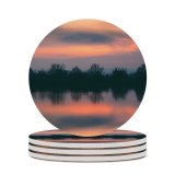 yanfind Ceramic Coasters (round) Golden Images Hour Sky Wallpapers Dusk Lake Outdoors Tree Argancy Reflection Family Game Intellectual Educational Game Jigsaw Puzzle Toy Set