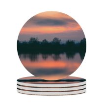 yanfind Ceramic Coasters (round) Golden Images Hour Sky Wallpapers Dusk Lake Outdoors Tree Argancy Reflection Family Game Intellectual Educational Game Jigsaw Puzzle Toy Set