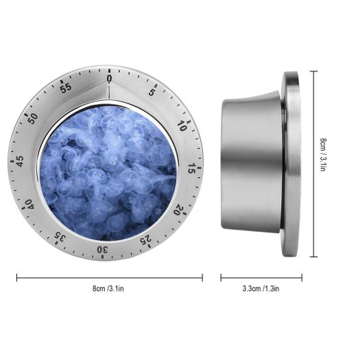 yanfind Timer Black Dark Jellyfishes Sea  Underwater Dark Aquarium Transparent 60 Minutes Mechanical Visual Timer