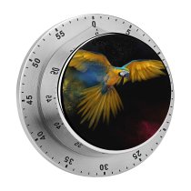 yanfind Timer Dark Macaw  Feathers Colorful  Bird 60 Minutes Mechanical Visual Timer