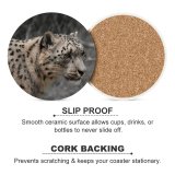 yanfind Ceramic Coasters (round) William Warby Snow Leopard Wildlife Big Cat Family Game Intellectual Educational Game Jigsaw Puzzle Toy Set