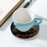 yanfind Ceramic Coasters (round) Matteo Catanese Williamsburg  York City Suspension  City Lights Night Cityscape Family Game Intellectual Educational Game Jigsaw Puzzle Toy Set