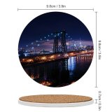 yanfind Ceramic Coasters (round) Zac Ong Williamsburg  Suspension  York City City Lights Night Cityscape Family Game Intellectual Educational Game Jigsaw Puzzle Toy Set