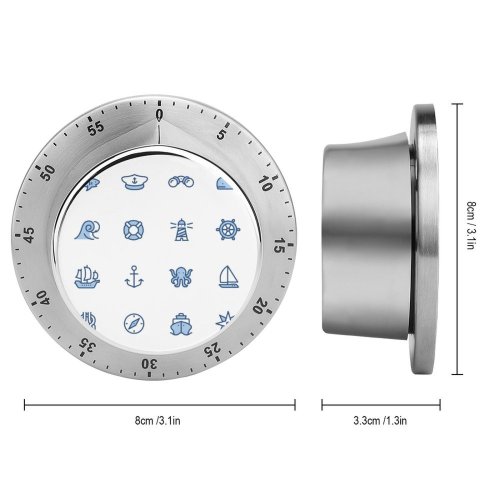 yanfind Timer Yacht Rose Underwater Whale Sea Ship Sailing Anchor Cruise Craft Storm Nautical 60 Minutes Mechanical Visual Timer