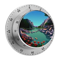 yanfind Timer Lake Mountains Rocks Evening Scenery MacOS Big Sur IOS 60 Minutes Mechanical Visual Timer