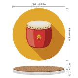 yanfind Ceramic Coasters (round) Chinese Rhythm Percussion Tradition Drum Instrument Design East Art China Family Game Intellectual Educational Game Jigsaw Puzzle Toy Set