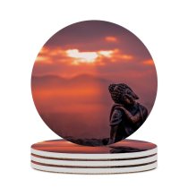 yanfind Ceramic Coasters (round) Cute Statue Sunset Family Game Intellectual Educational Game Jigsaw Puzzle Toy Set
