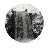 yanfind Ceramic Coasters (round) Waterfall Winter  Snow Freezing Tree Watercourse Resources Branch Family Game Intellectual Educational Game Jigsaw Puzzle Toy Set