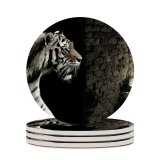 yanfind Ceramic Coasters (round) PIROD Black Dark  Brick Wall Wild Family Game Intellectual Educational Game Jigsaw Puzzle Toy Set