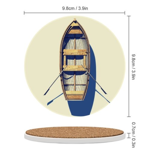 yanfind Ceramic Coasters (round) Rowboat Oar Levitation Studio Space High Above Directly Shot Transportation Nautical Vessel Family Game Intellectual Educational Game Jigsaw Puzzle Toy Set