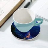 yanfind Ceramic Coasters (round) Dominic Kamp Lauterbrunnen Valley Rivendell Mountains Landscape Family Game Intellectual Educational Game Jigsaw Puzzle Toy Set