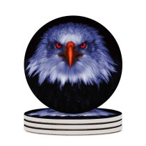 yanfind Ceramic Coasters (round) Black Dark Eagle Bird Prey Raptors Eyes Family Game Intellectual Educational Game Jigsaw Puzzle Toy Set