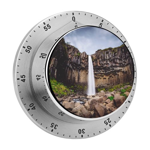 yanfind Timer Denys Nevozhai Svartifoss Waterfall Vatnajökull National Park Lava Columns Rocks Cliff Iceland 60 Minutes Mechanical Visual Timer