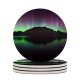 yanfind Ceramic Coasters (round) Cecil Peak Zealand Aurora Borealis Northern Lights Starry Sky Night Time Lake Family Game Intellectual Educational Game Jigsaw Puzzle Toy Set