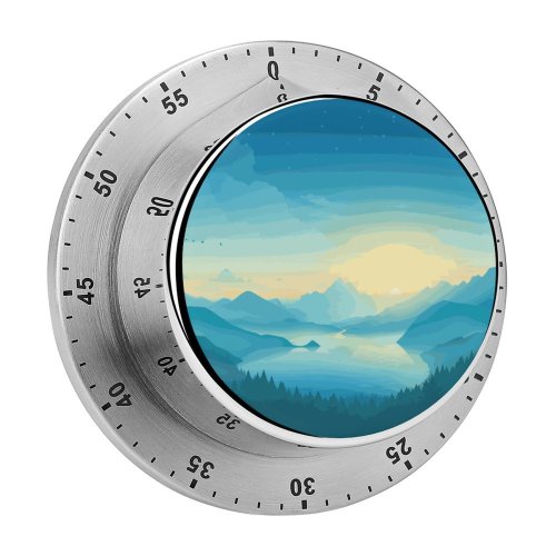 yanfind Timer Coyle Lakeside Sunrise Early Morning Minimal Art Gradient Landscape Scenic Panorama 60 Minutes Mechanical Visual Timer