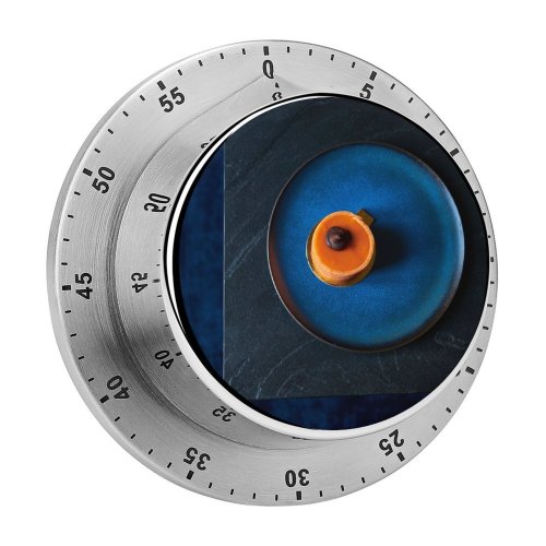 yanfind Timer Above Denmark Cooking Dairy Eat  Dark Slate Plate Top Dessert Candy 60 Minutes Mechanical Visual Timer