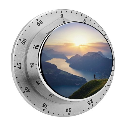 yanfind Timer Dominic Kamp Lake Lucerne Landscape Mountains Sunset Switzerland 60 Minutes Mechanical Visual Timer