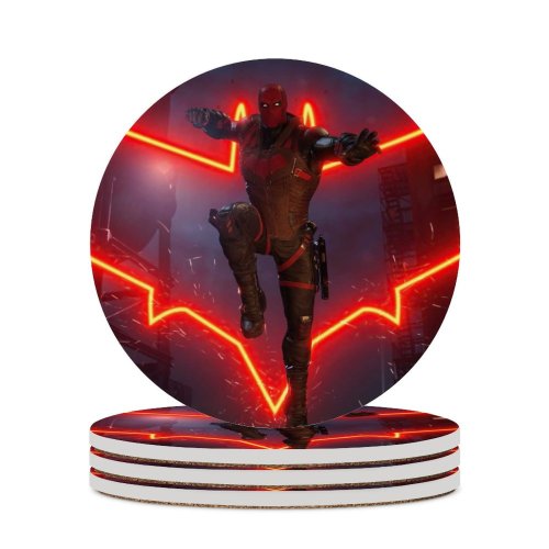 yanfind Ceramic Coasters (round) Games Hood Gotham Knights Games PlayStation PlayStation  X S  PC Family Game Intellectual Educational Game Jigsaw Puzzle Toy Set