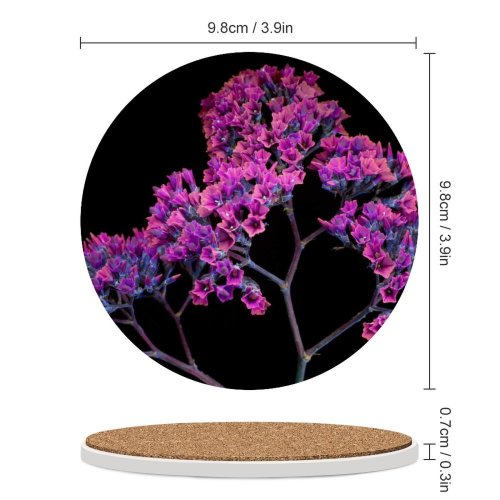 yanfind Ceramic Coasters (round) Flowers Black Dark Flowers MacOS Mojave Girly Family Game Intellectual Educational Game Jigsaw Puzzle Toy Set