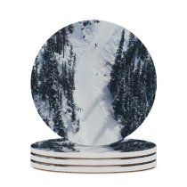 yanfind Ceramic Coasters (round) Fir Images Land Pine Snow Wallpapers Plant  Outdoors Tree Free Abies Family Game Intellectual Educational Game Jigsaw Puzzle Toy Set