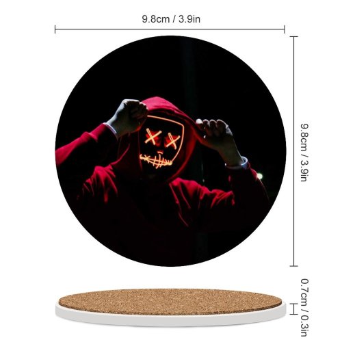 yanfind Ceramic Coasters (round) Sebastiaan Stam Black Dark LED Dope Night Anonymous Hoodie Dark Family Game Intellectual Educational Game Jigsaw Puzzle Toy Set