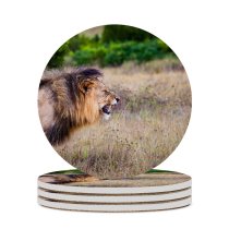 yanfind Ceramic Coasters (round) Simon Bardet Lion Roaring National Park Wild Family Game Intellectual Educational Game Jigsaw Puzzle Toy Set