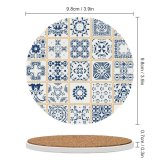 yanfind Ceramic Coasters (round) Simplicity Arabic Push Marbled Plant Ideas Ceramics Porcelain Flower Retro  Curve Family Game Intellectual Educational Game Jigsaw Puzzle Toy Set