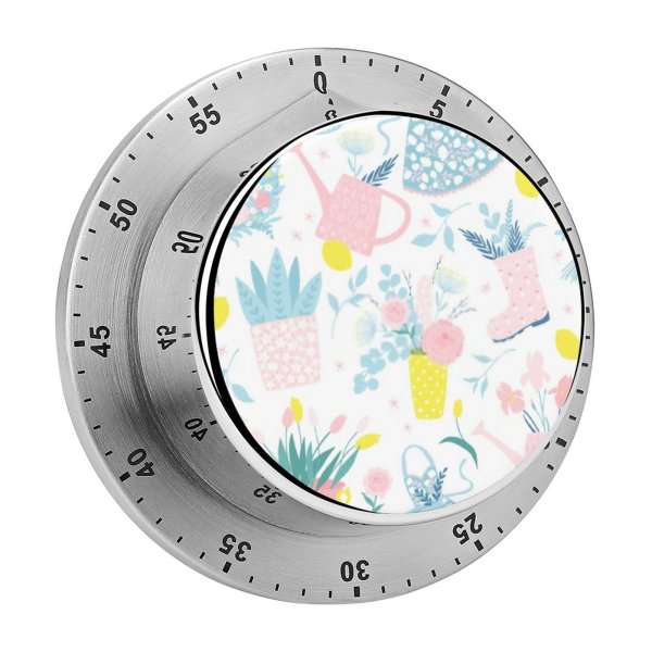 yanfind Timer Mother's  Pastels  Garden Roses Colorful Wrap Vase Seamless Fabric Flowers 60 Minutes Mechanical Visual Timer