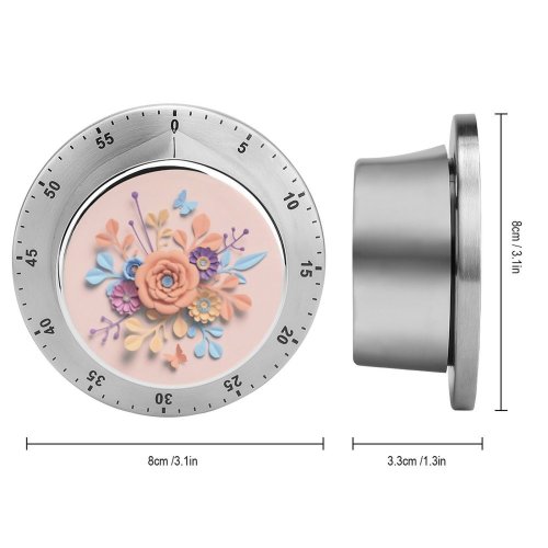 yanfind Timer Arrangement Blush Papercraft Butterfly Decor  Embellishment Wedding Garden Mother Pastel 60 Minutes Mechanical Visual Timer