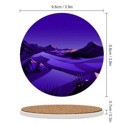 yanfind Ceramic Coasters (round) Mountains Rocks Night Starry Sky Scenery MacOS Big Sur IOS Family Game Intellectual Educational Game Jigsaw Puzzle Toy Set