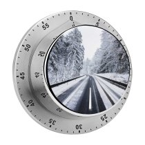 yanfind Timer Sven Muller Winter Road Forest Snow Covered Trees 60 Minutes Mechanical Visual Timer