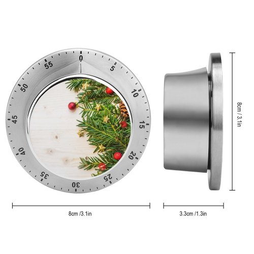yanfind Timer Celebrations Christmas Decoration Pine Branches Balls  Wooden Merry 60 Minutes Mechanical Visual Timer
