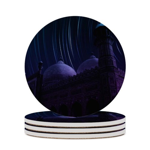 yanfind Ceramic Coasters (round) Nouman Younas Black Dark Badshahi Lahore Pakistan Masjid  Trails Dark Night Family Game Intellectual Educational Game Jigsaw Puzzle Toy Set