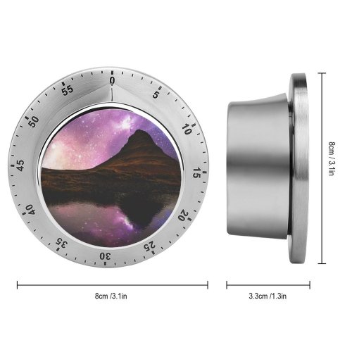 yanfind Timer Andrés Nieto Porras Landscape Mountains Starry Sky Nebula Outer Space Reflection Purple 60 Minutes Mechanical Visual Timer
