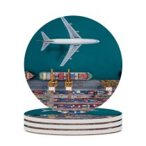 yanfind Ceramic Coasters (round) Above  Container Tall Structure Land Room Harbor Delivering Truck Warehouse Storage Family Game Intellectual Educational Game Jigsaw Puzzle Toy Set