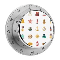 yanfind Timer  Rope Bell Belt Sailor Sea  Oar Sailboat Mode Hat Semaphore 60 Minutes Mechanical Visual Timer