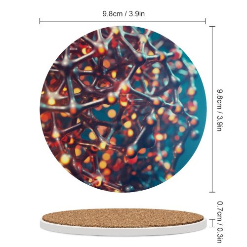 yanfind Ceramic Coasters (round) Dante Metaphor Abstract Molecular Model Cellular Structure Macro Energy Family Game Intellectual Educational Game Jigsaw Puzzle Toy Set