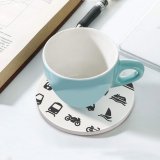 yanfind Ceramic Coasters (round) Bus Balloon Train Station Home Rickshaw Cable Mode Sailboat  Sailing Traffic Family Game Intellectual Educational Game Jigsaw Puzzle Toy Set