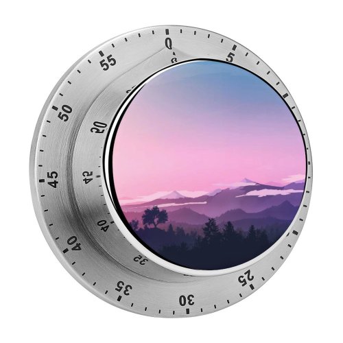yanfind Timer RmRadev  Evening Sky Mountains Forest Silhouette 60 Minutes Mechanical Visual Timer