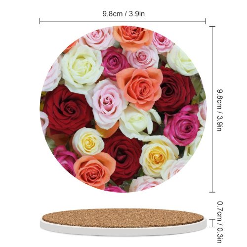 yanfind Ceramic Coasters (round) Dance Yokoo Flowers Rose Colorful Floral  Beautiful Family Game Intellectual Educational Game Jigsaw Puzzle Toy Set