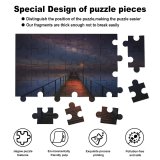 yanfind Picture Puzzle Hmetosche Wooden Pier Night Sky  Galaxy Milky Way Seascape Dark Family Game Intellectual Educational Game Jigsaw Puzzle Toy Set