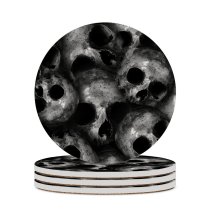 yanfind Ceramic Coasters (round) Dark Skulls Scary Family Game Intellectual Educational Game Jigsaw Puzzle Toy Set